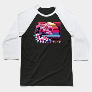 Vaporwave Japanese Cherry Blossom Baseball T-Shirt